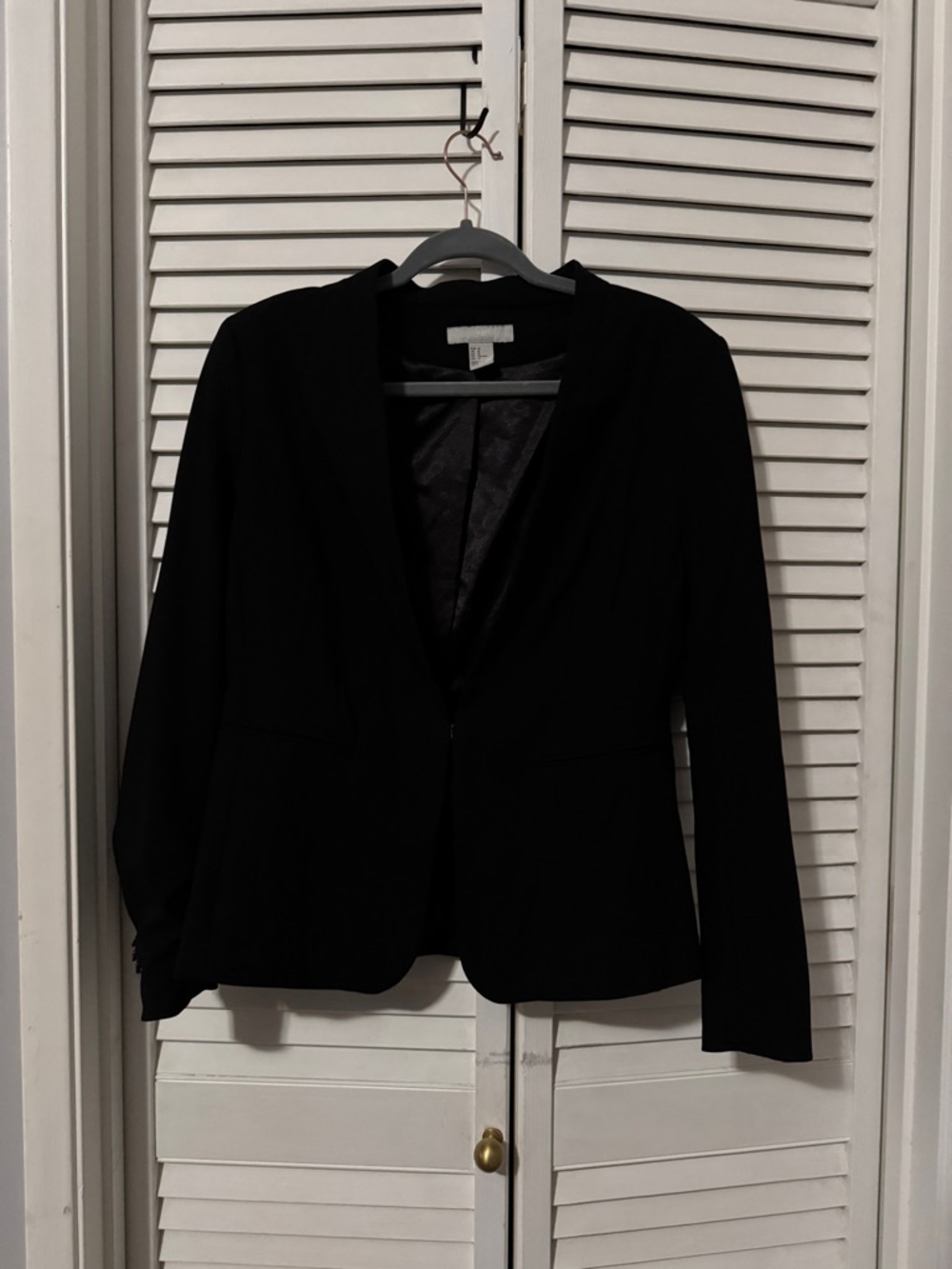 H&M Black Women's Tailored Blazer - Classic Single-Button Jacket